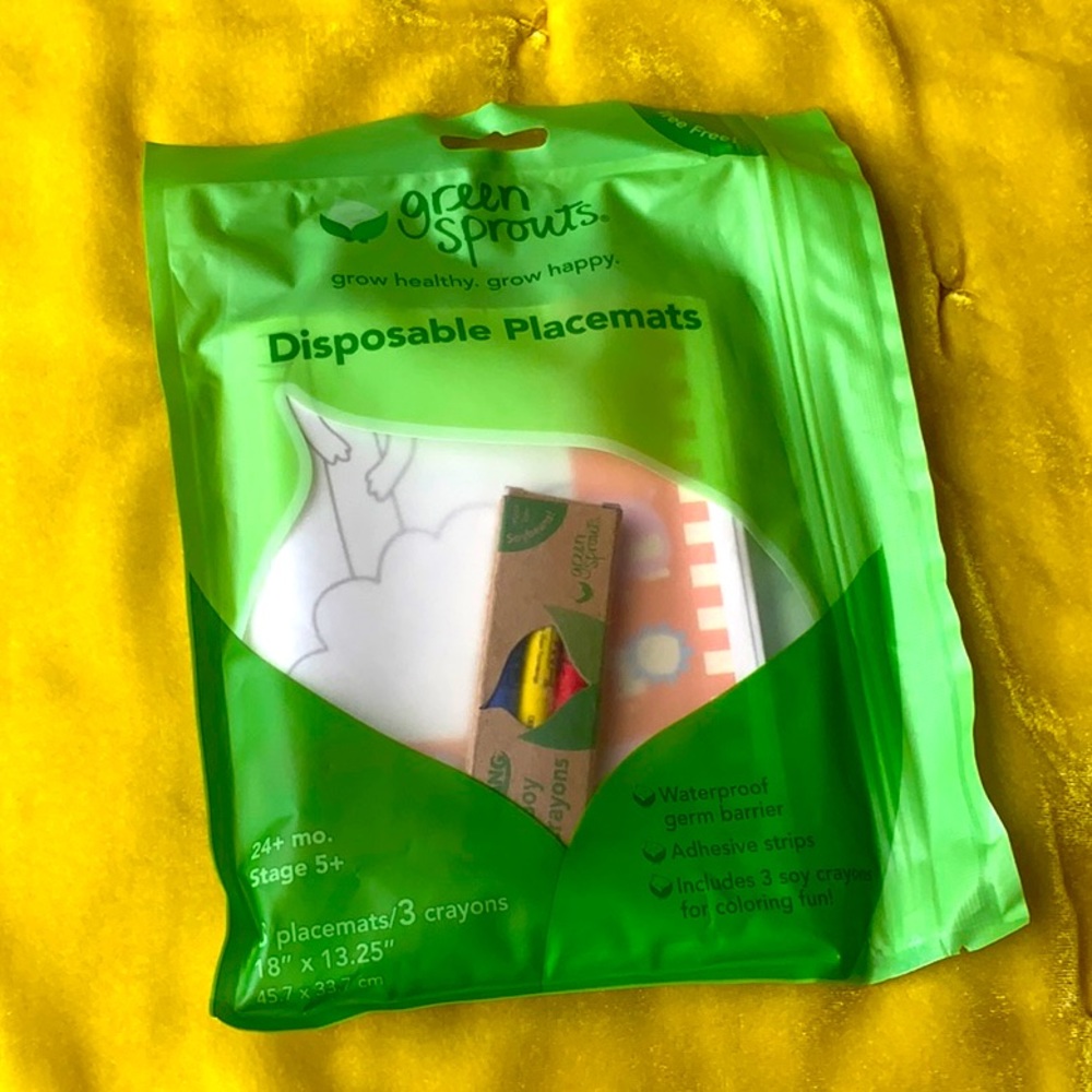 Kids Disposable Placemats & Crayons Set